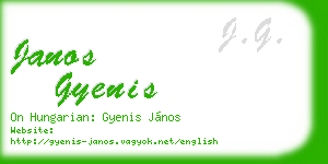janos gyenis business card